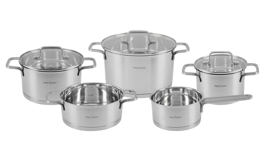 Image 22: Set de ollas de cocina de acero inoxidable con tapa de ProfiCook