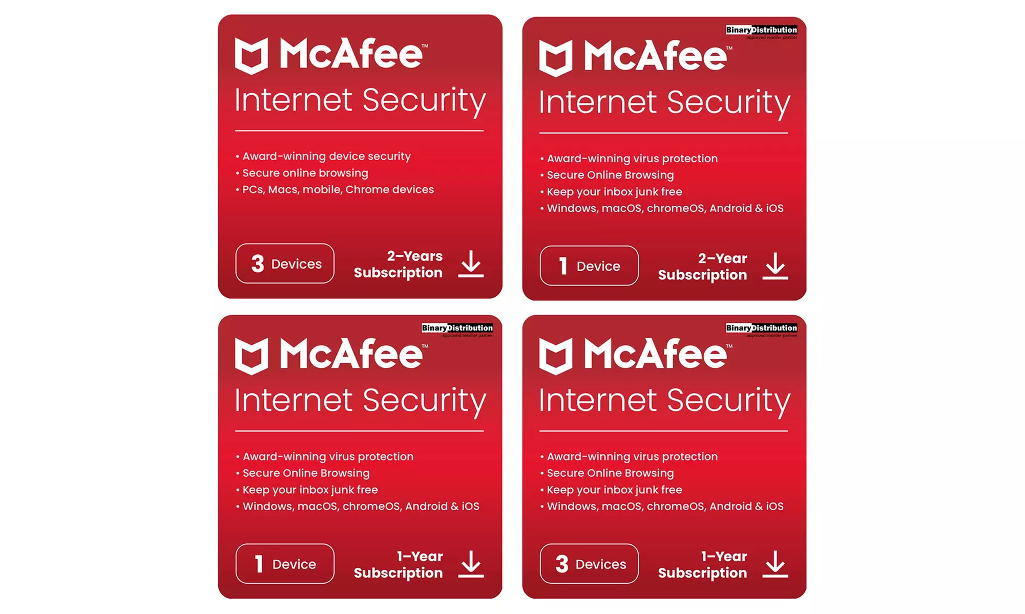 McAfee Internet Security 2025 für 1 oder 3 Geräte für 1 oder 2 Jahre als Download - Primary Image