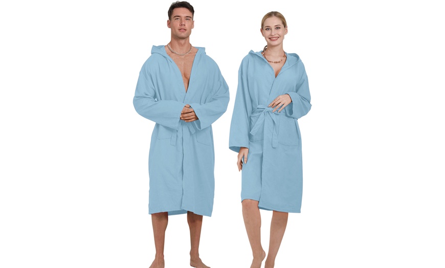 Image 4: Peignoir à capuche unisexe en microfibre douce