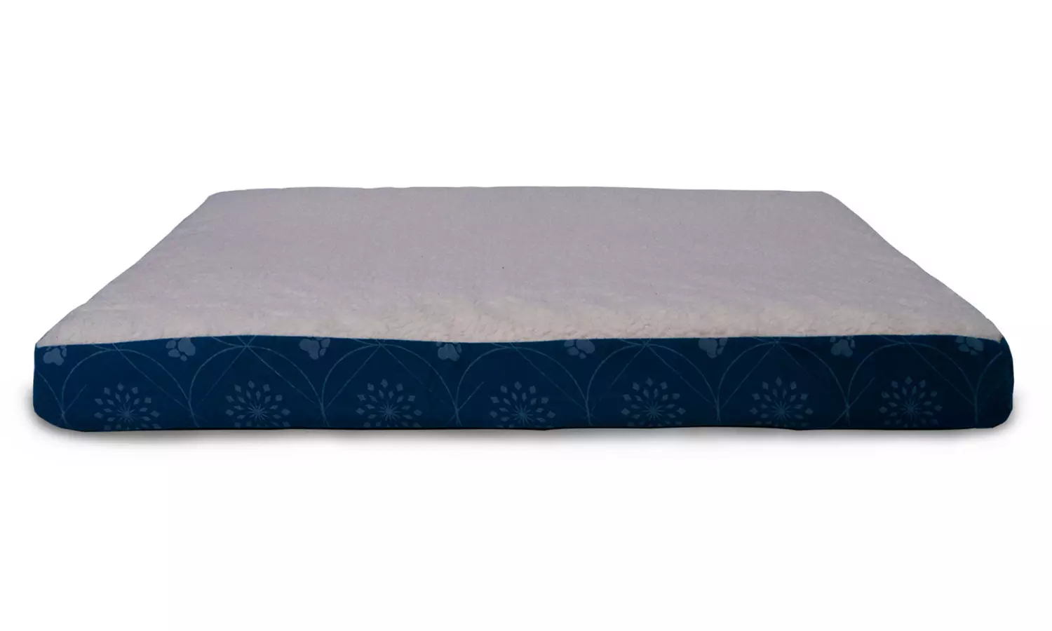 Orthopedic Pet Bed with a Sherpa Top and Suede or Sherpa Print Flannel  - Second Medium