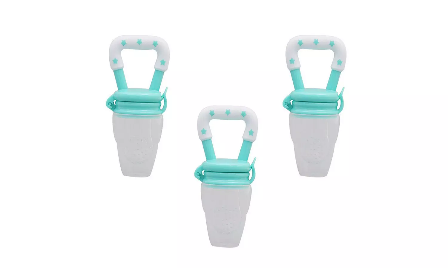 3 Pack Baby Food Feeder Fruit Silicone Nipple Teething Toy Soother Pacifier