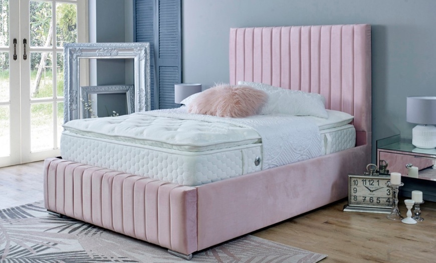 Image 4: DS Living Savoy Panel Line Design Upholstered Beds