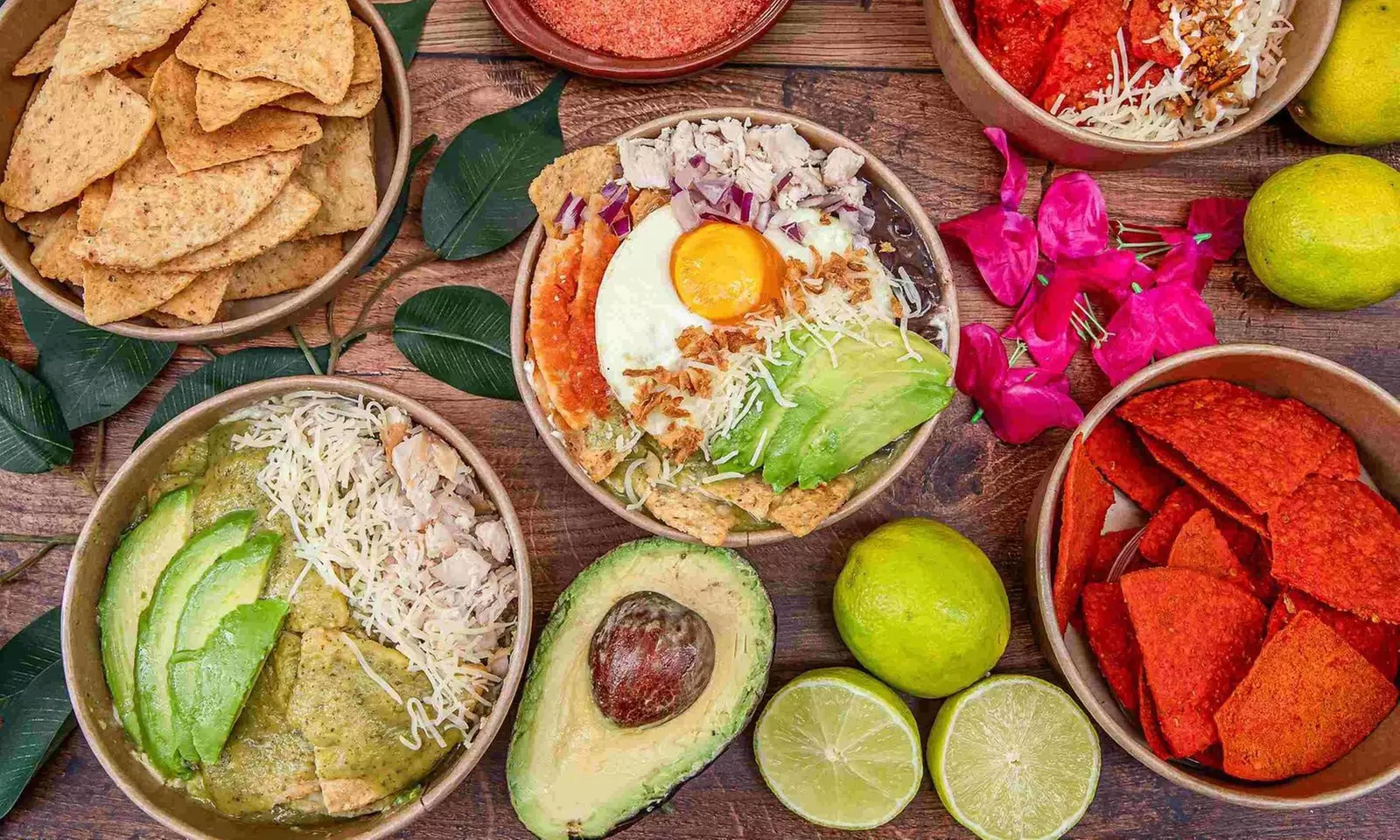 Menú mexicano take away para 2 o 4 con tacos, chilaquiles y postres