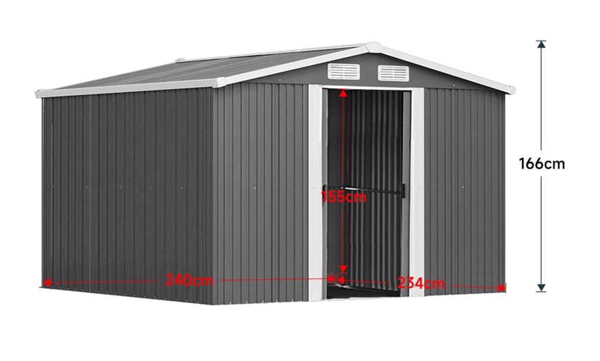 Image 38: Large Metal Garden Tool Storage Shed in 6 Styles