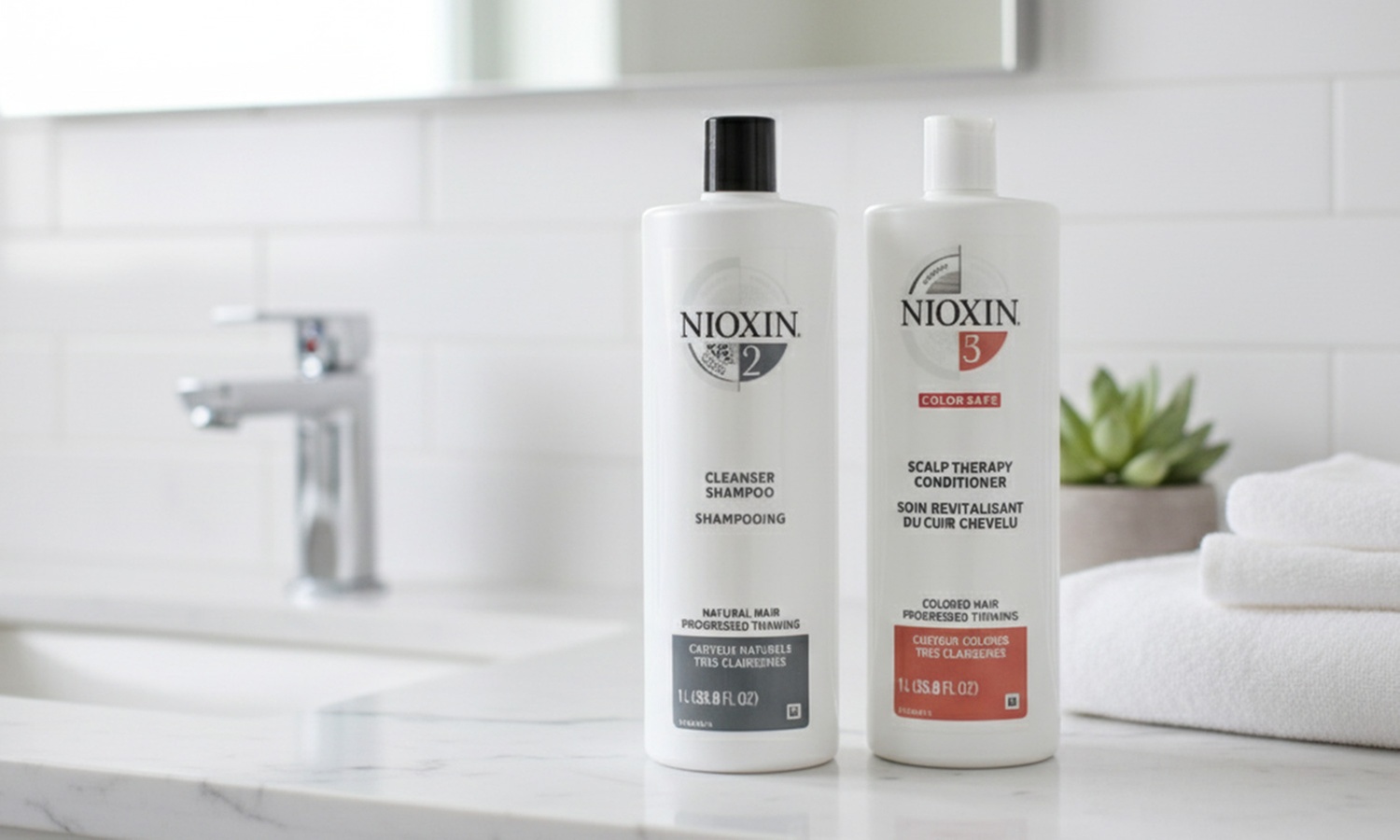 Nioxin System 2 and 4.  Shampoo and Scalp Therapy Conditioner Liter Duo