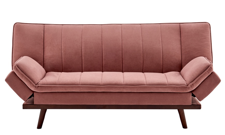 Image 14: Three-Seater Velvet Sofa Bed