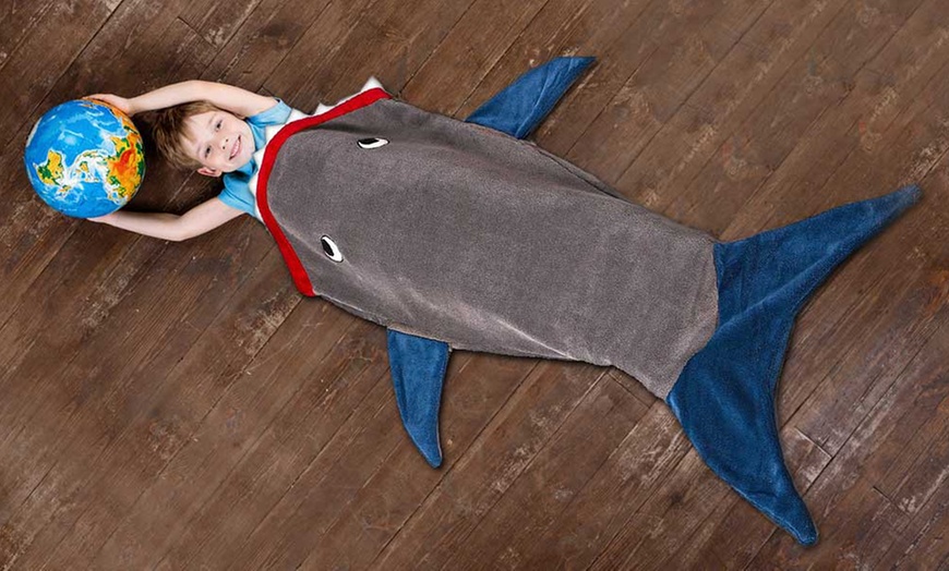 Image 1: Children's Shark Blanket