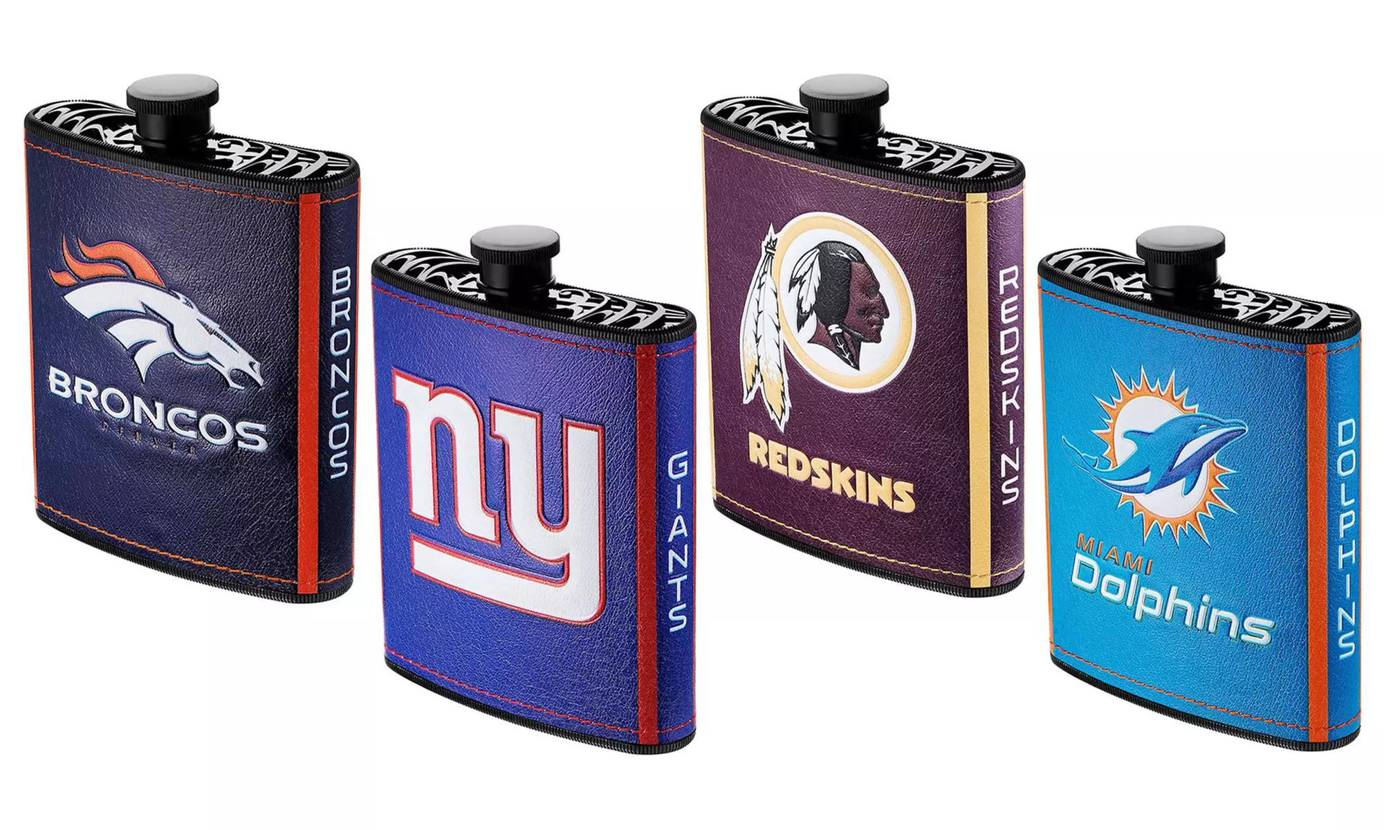 Pro Specialties Group NFL Plastic Hip Flask with Logo Wrap - Primary Image