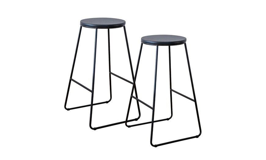 Image 5: Coppia di sgabelli in legno e metallo