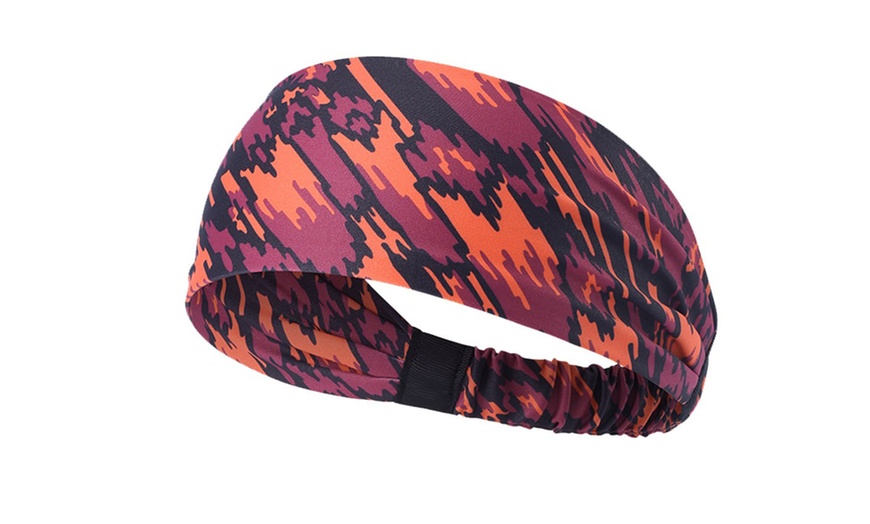 Image 7: Moisture Wicking Headband For Women Men Sweatband Sports Fitness Yoga Running