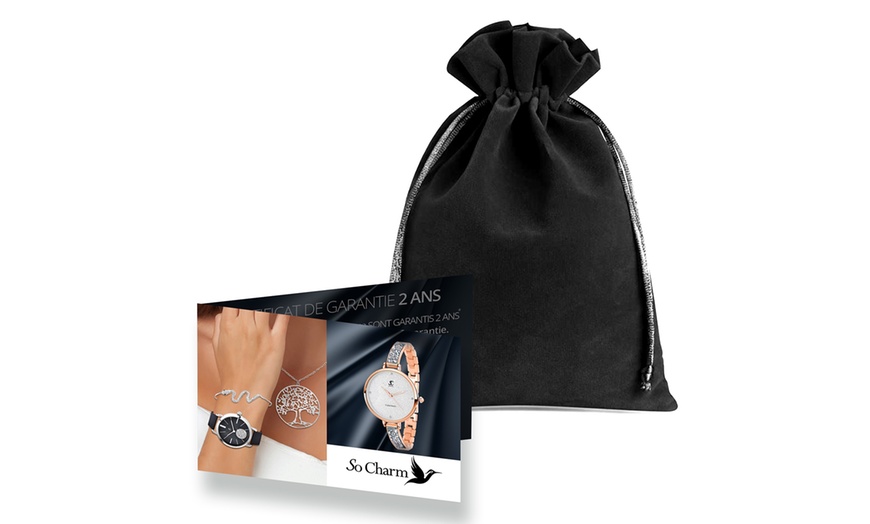 Image 18: Pulsera con cristales brillantes en dorado o plateado de SC Crystal