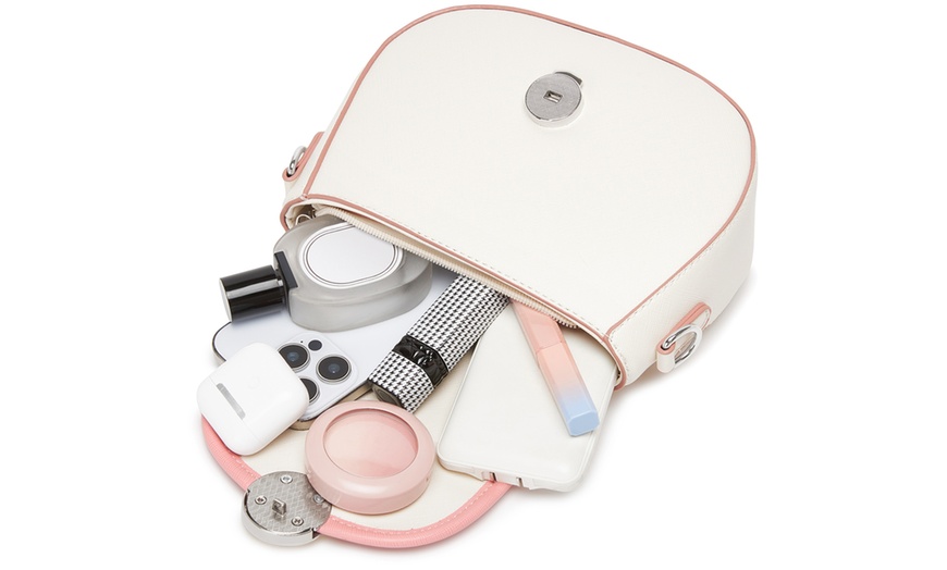 Image 12: Miss Lulu Women’s Crossbody Bag with Flap and Adjustable Strap