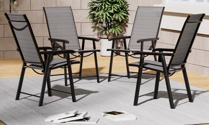 Image 8: Garden Rippled Tempered Glass Table Set