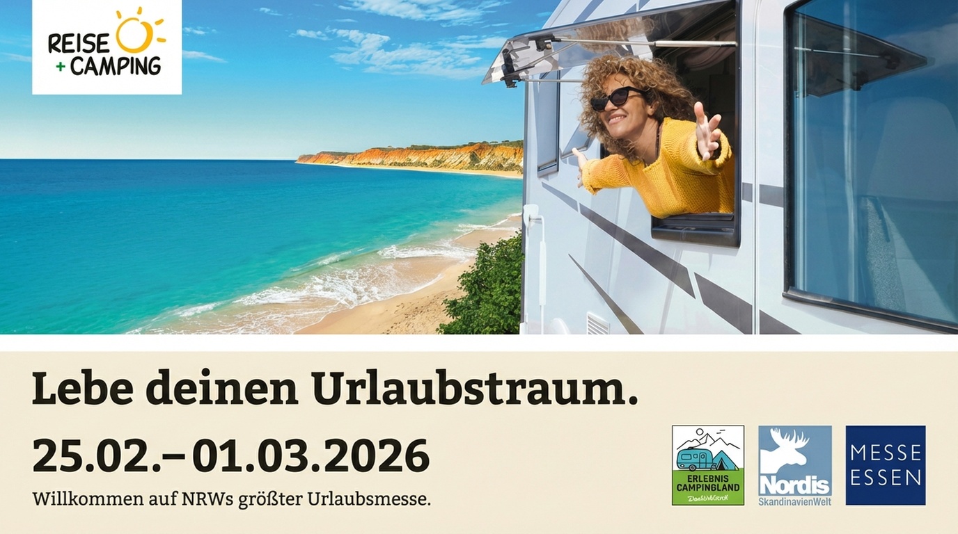 Urlaubsmesse „Reise + Camping“: 1 Tagesticket vom 25.02. bis 01.03.26