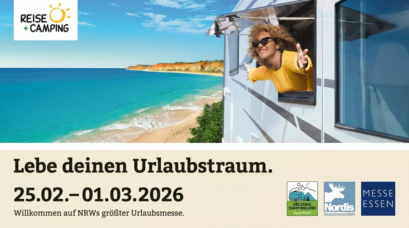 Urlaubsmesse „Reise + Camping“: 1 Tagesticket vom 25.02. bis 01.03.26