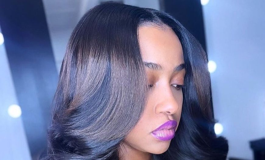 Image 1: Transform with Sew-Ins, Tape-ins Extensions + Optional Hair Included