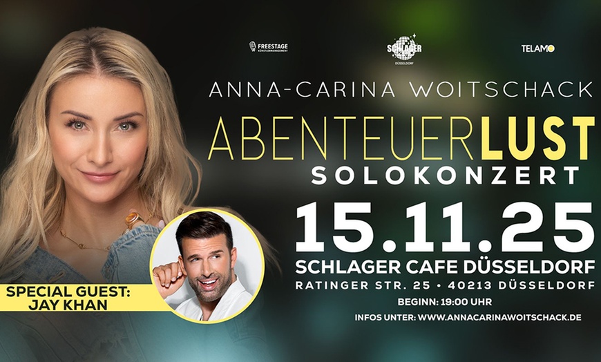 Image 1: Anna-Carina Woitschack „Abenteuerlust“: Ticket am 15.11.2025