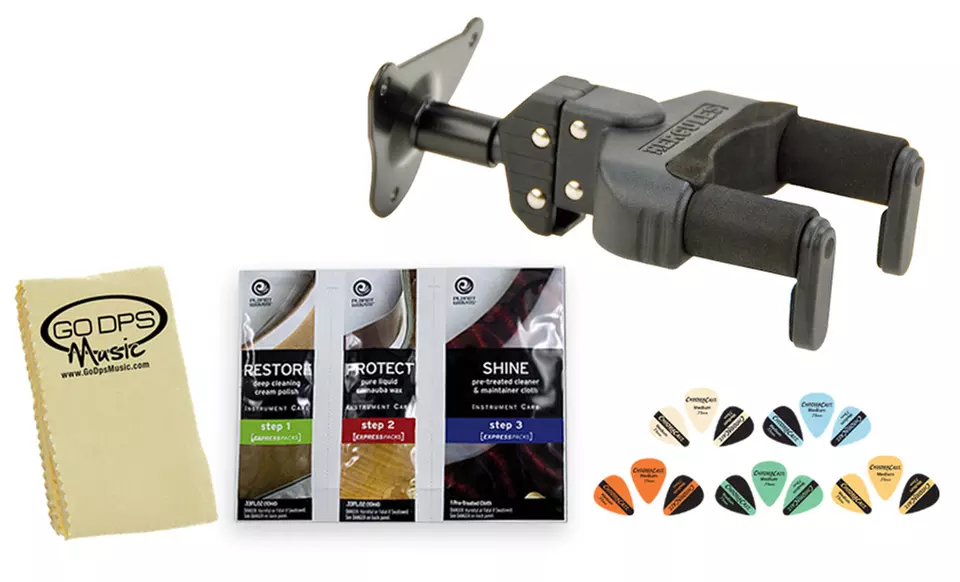 Hercules Guitar Wall Hanger Bundle. Free Returns. - Primary Image