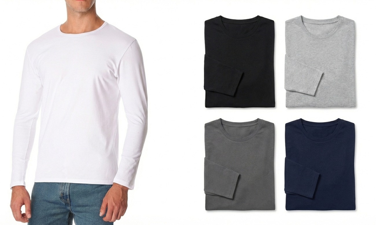 5er-Pack Herren-Shirts mit Rundhalsausschnitt