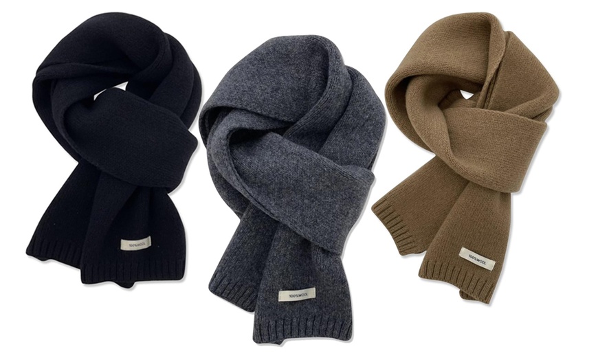 Image 1: Unisex-Strickschal aus Wolle