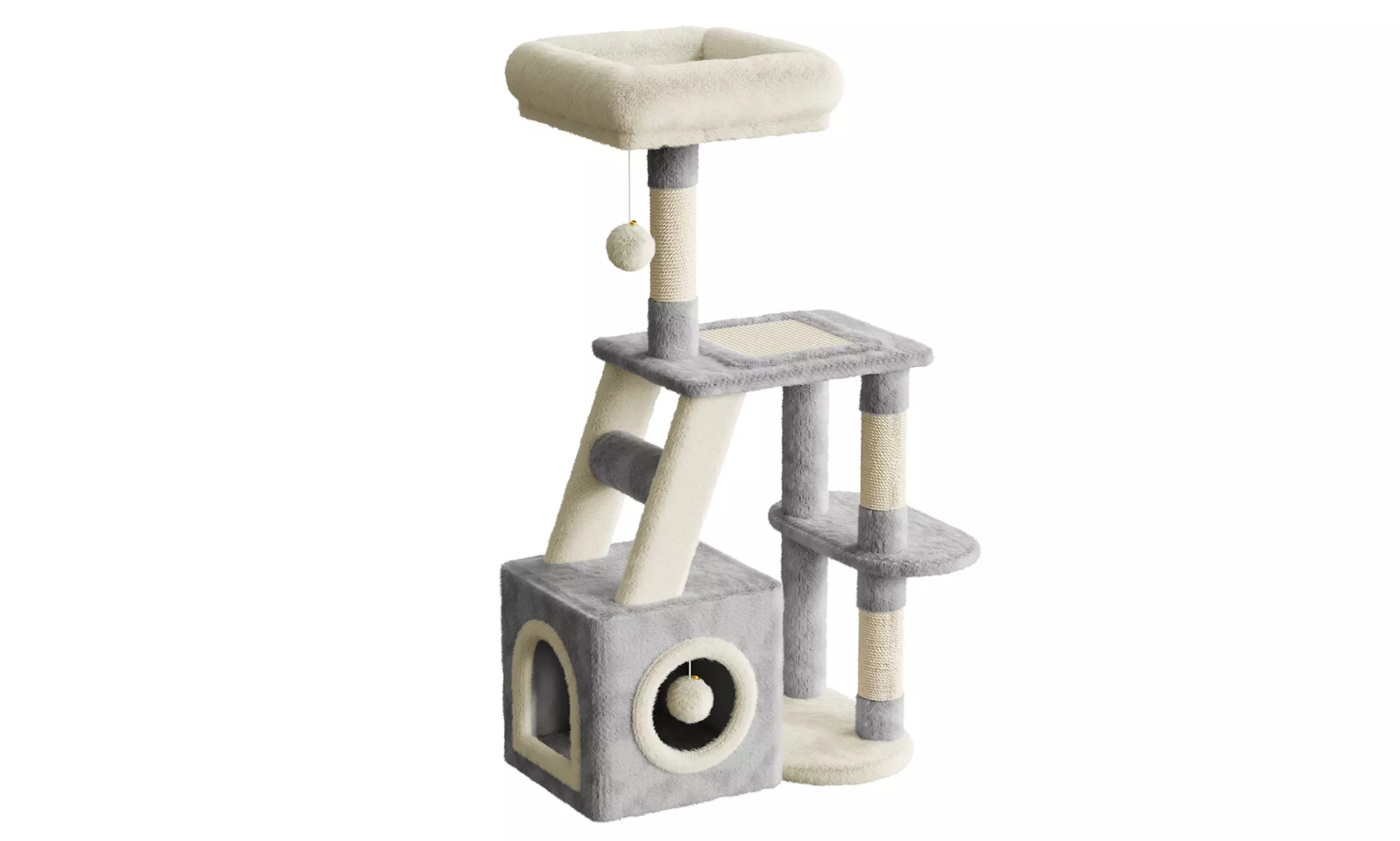 Meerlaagse grijze kattenboom