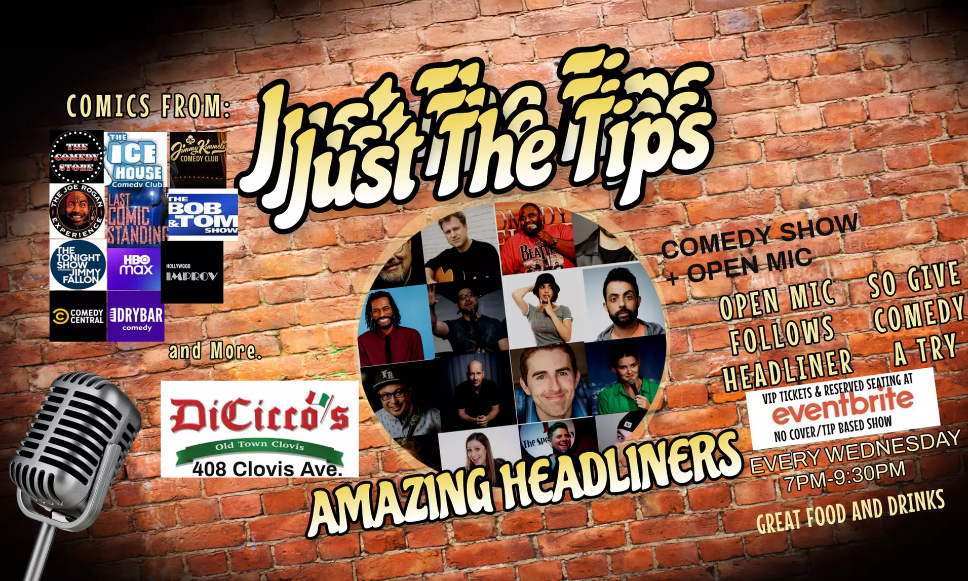 Just The Tips Comedy Show at DiCicco's Old Town Clovis May 14th - June 18th - Primary Image