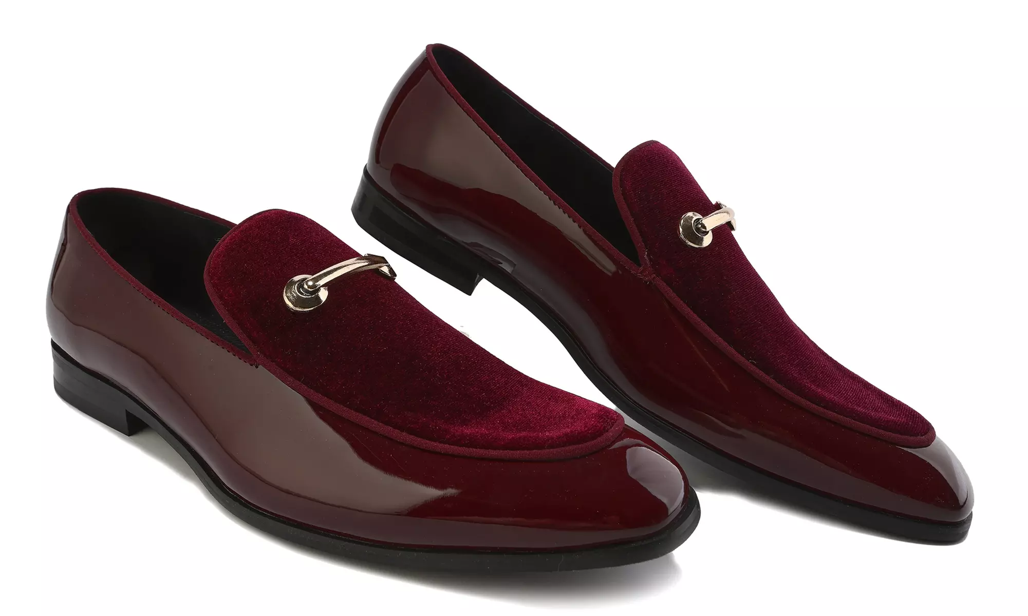Gino Vitale Velvet & Patent Leather Slip On Dress Loafer