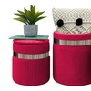 Image 10: Poufs en velours de luxe avec espace de rangement