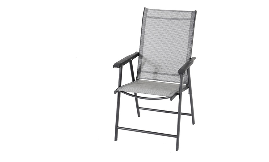 Image 3: Garden Rippled Tempered Glass Table Set