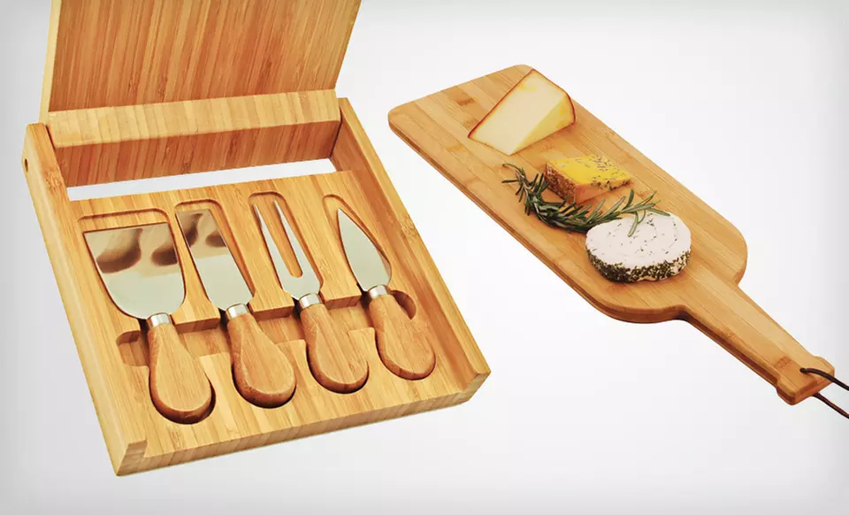 Bamboo Cheese Board or Cheese Board and Tool Set (40% Off). Free Shipping and Free Returns. - Primary Image