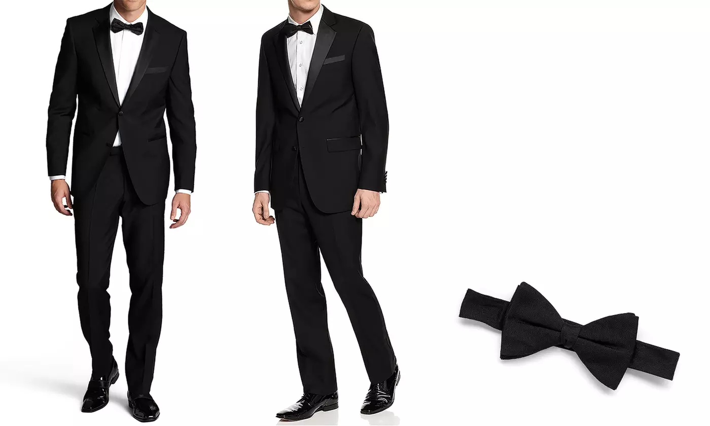 Fellini Classic or Slim Fit Tuxedo with Free Bow Tie - Primary Image