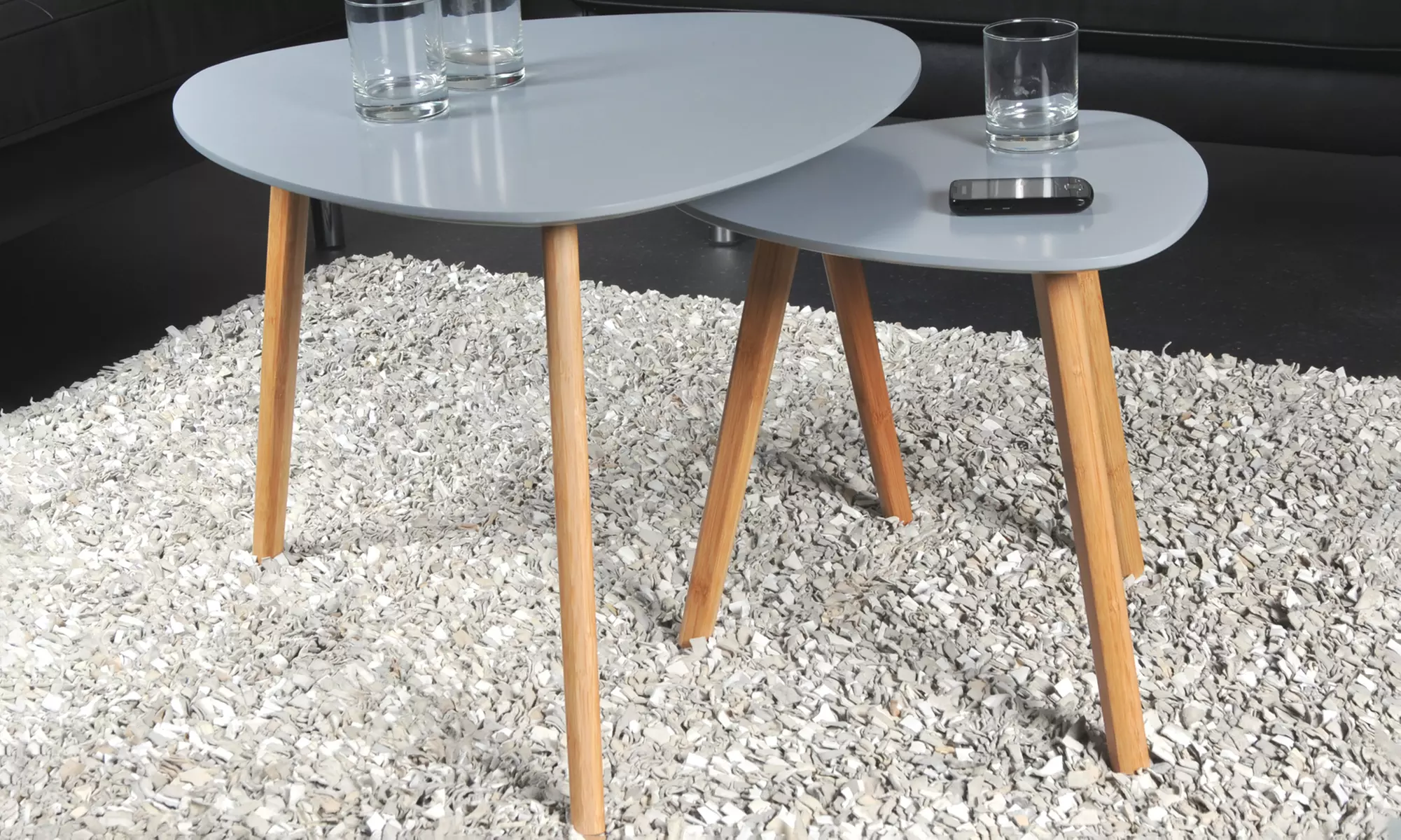 Lot de 2 tables basses gigognes de la marque Onyx, livraison offerte - Second Medium