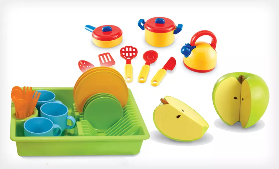 Learning Resources Pretend & Play Cooking Set, Pretend & Play Dish Set, or Magnetic Apple Fractions (Up to 52% Off) - Primary Image