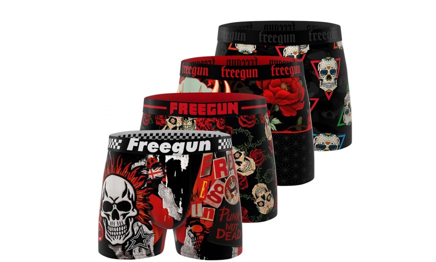 Image 14: Lot de 4 boxers microfibre FREEGUN divers univers pour homme