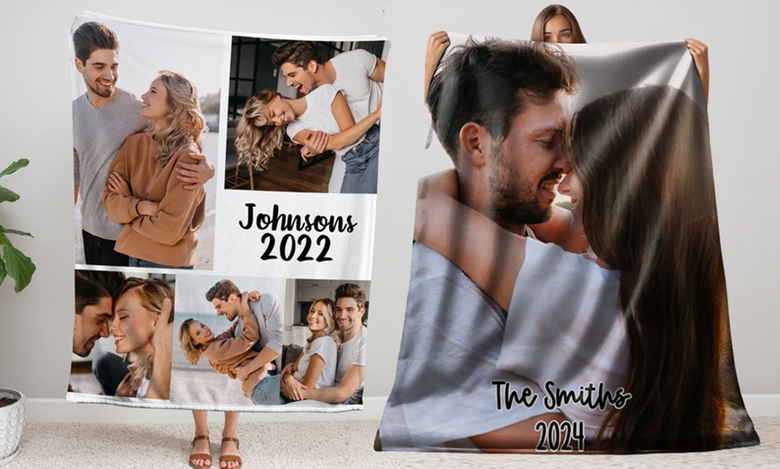 Image 10: 1 of 2 gepersonaliseerde dekentjes van 80 x 120 cm