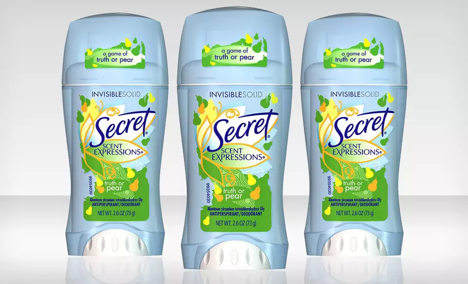 $12.99 for 3 Secret Women’s 2.6 Oz. Scent Expressions Antiperspirant Deodorant in Truth or Pear ($17.97 List Price). - Primary Image