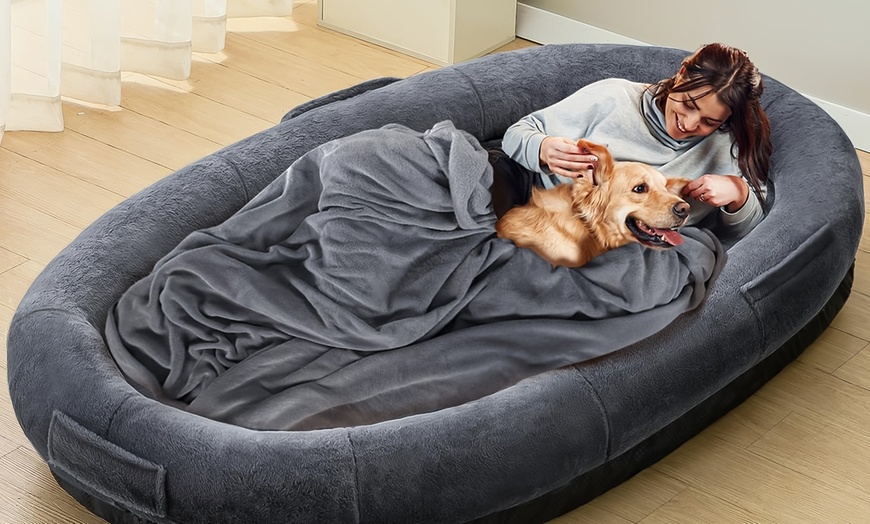 Image 1: Velvet Touch Inflatable Human Pet Bed