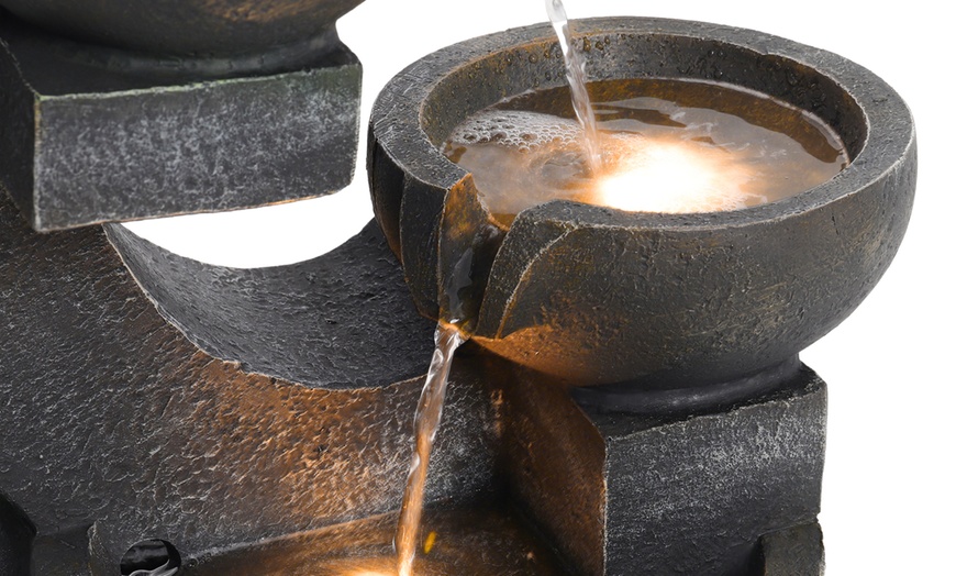 Image 21: Outdoor Multi-Tier Ceramic LED Fountain Water Feature