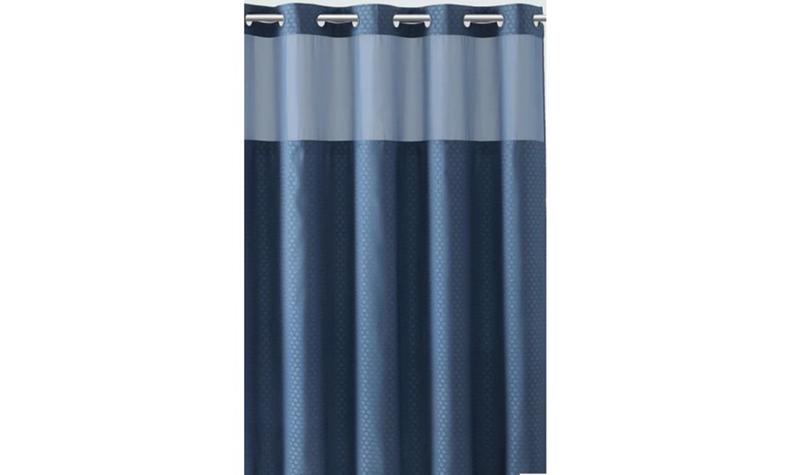 Image 25: Clearance Hookless Quick-Fit Shower Curtain