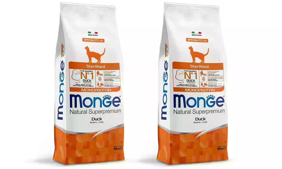 1 o 2 confezioni da 10 kg di cibo per gatti Monge Natural