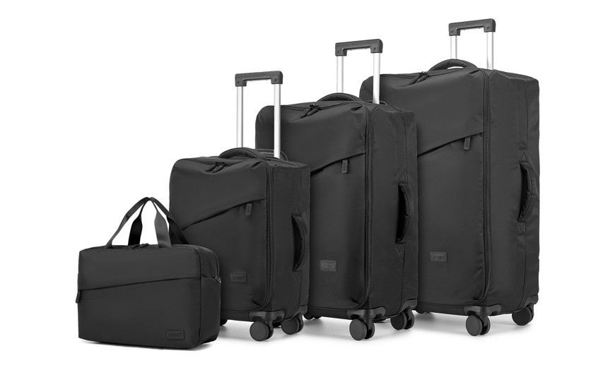 Image 4: Four Piece Soft Shell Suitcase and Travel Bag Set