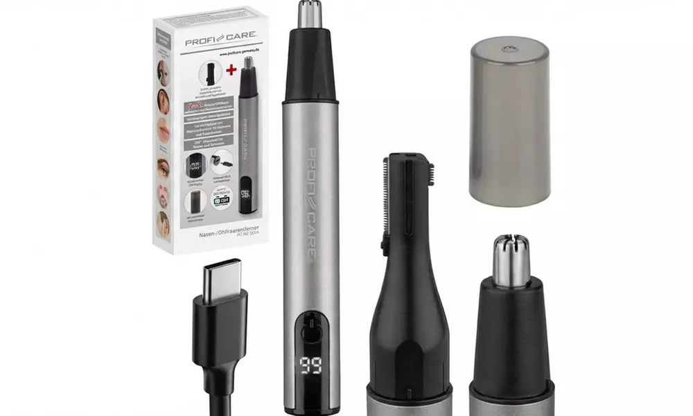 Tondeuse nez/oreilles 2-en-1 gris Proficare