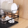 Image 6: Two-Tier Metal Dish Drying Rack with Removable Drip Tray