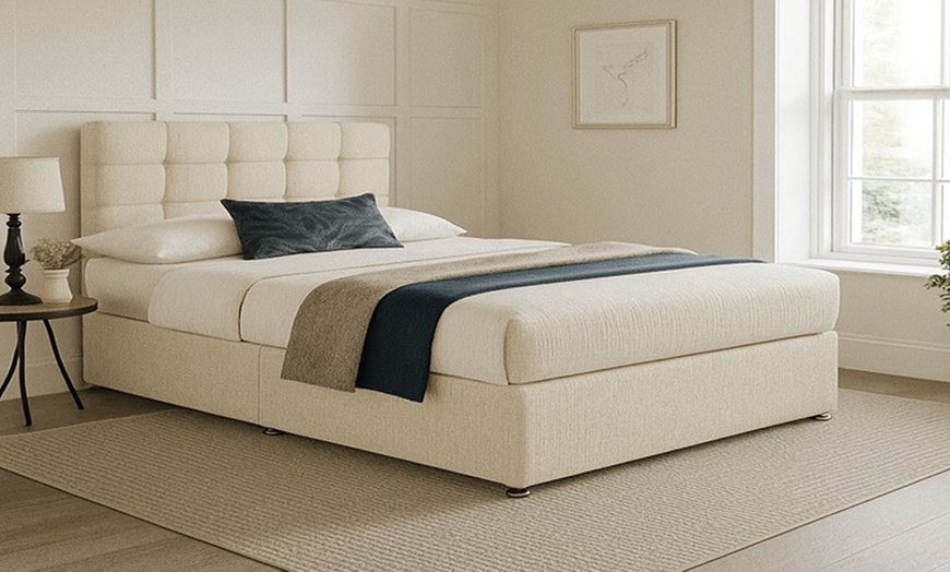 Image 5: Chenille Divan Bed with Memory Foam Mattress