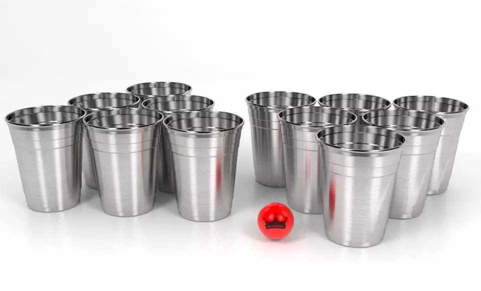 Stainless Steel Beer Pong Kit. Free Returns. - Primary Image