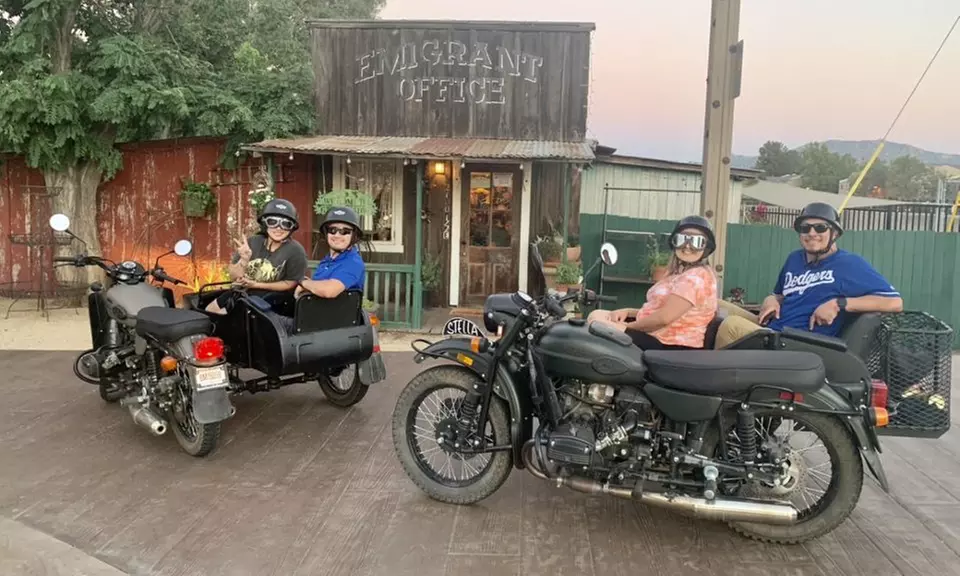 2.5 hr Vintage Motorcycle Sidecar Culinary Tour for 2, 4, or 6 People: 3 Restaurants & 3 Courses (Up To 54% Off) - Primary Image