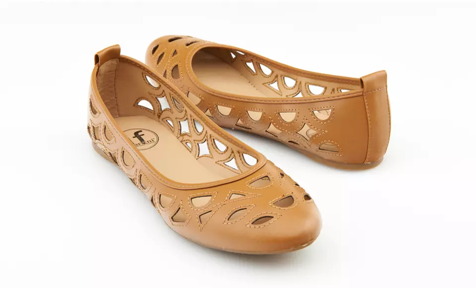 $19.99 for Carrini Women's Cut Out Flats in Black, Nude, Tan, or Taupe ($40 List Price). Free Shipping and Returns. - Second Medium