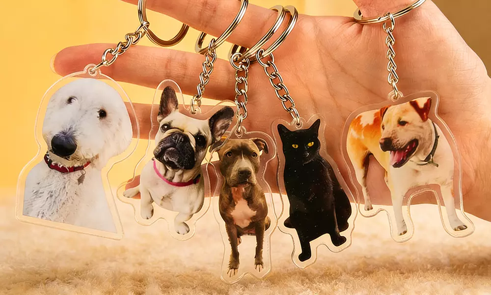One, Two, Three, or Four Custom Photo Acrylic Keychain from Justyling (Up to 90% Off) - Primary Image
