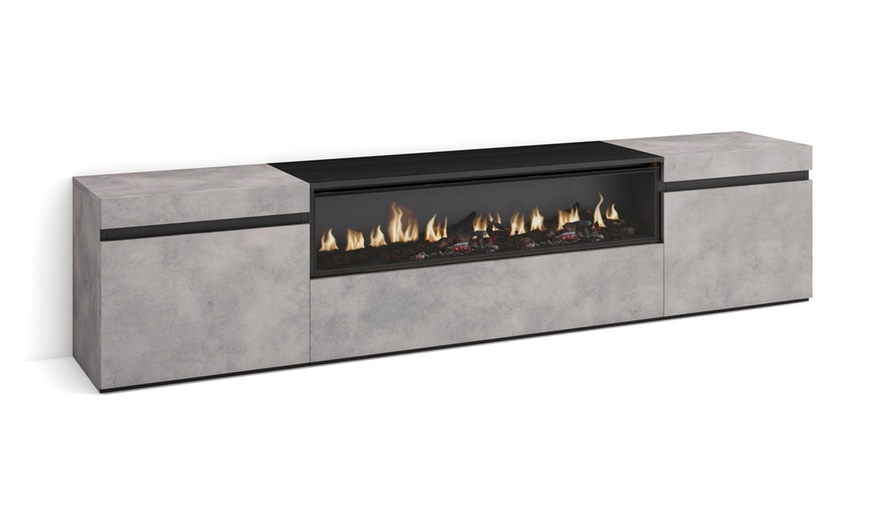 Image 12: Mueble para televisor y opción de chimenea eléctrica o almacenamiento