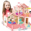 Image 17: 3D DIY Dollhouse Playset with Furniture and Figures for Kids